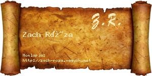 Zach Róza névjegykártya